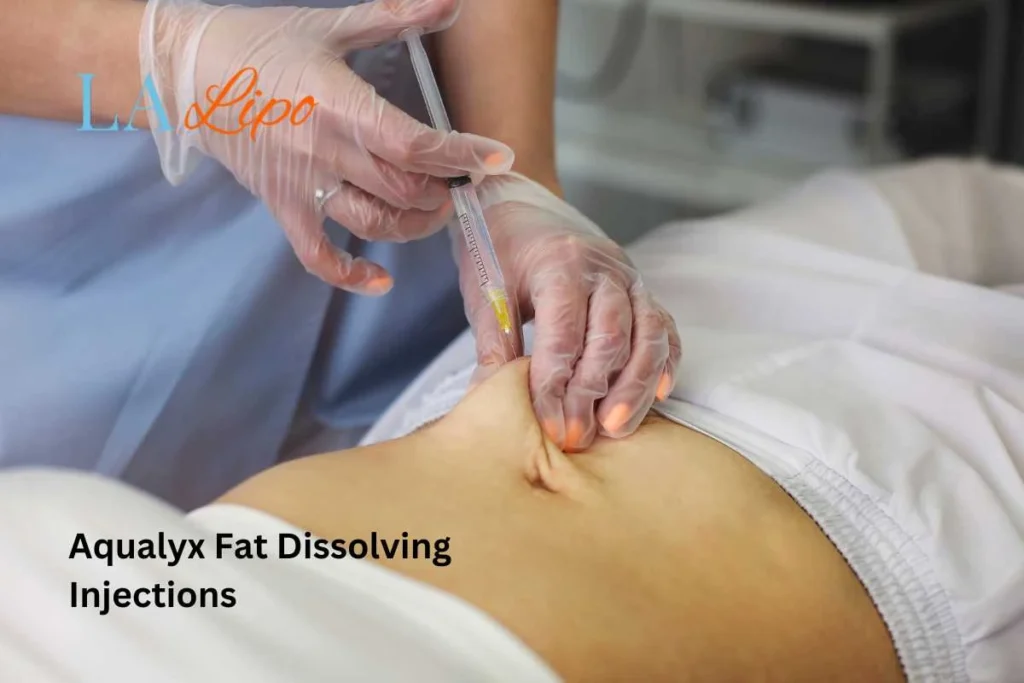 woman having fat dissolving injections Barking in the stomach
