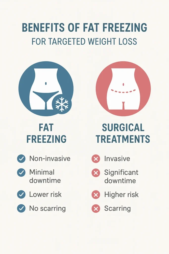 graphic showing the benefits of fat freezing Barking